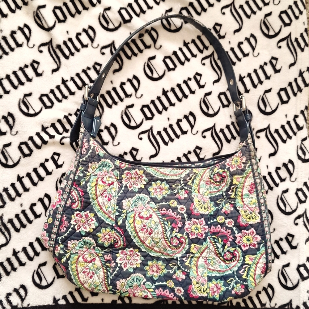 Vera Bradley navy blue with floral design! Willing To Negotiate.